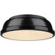 Duncan 2 Light 14 inch Matte Black Flush Mount Ceiling Light, Damp
