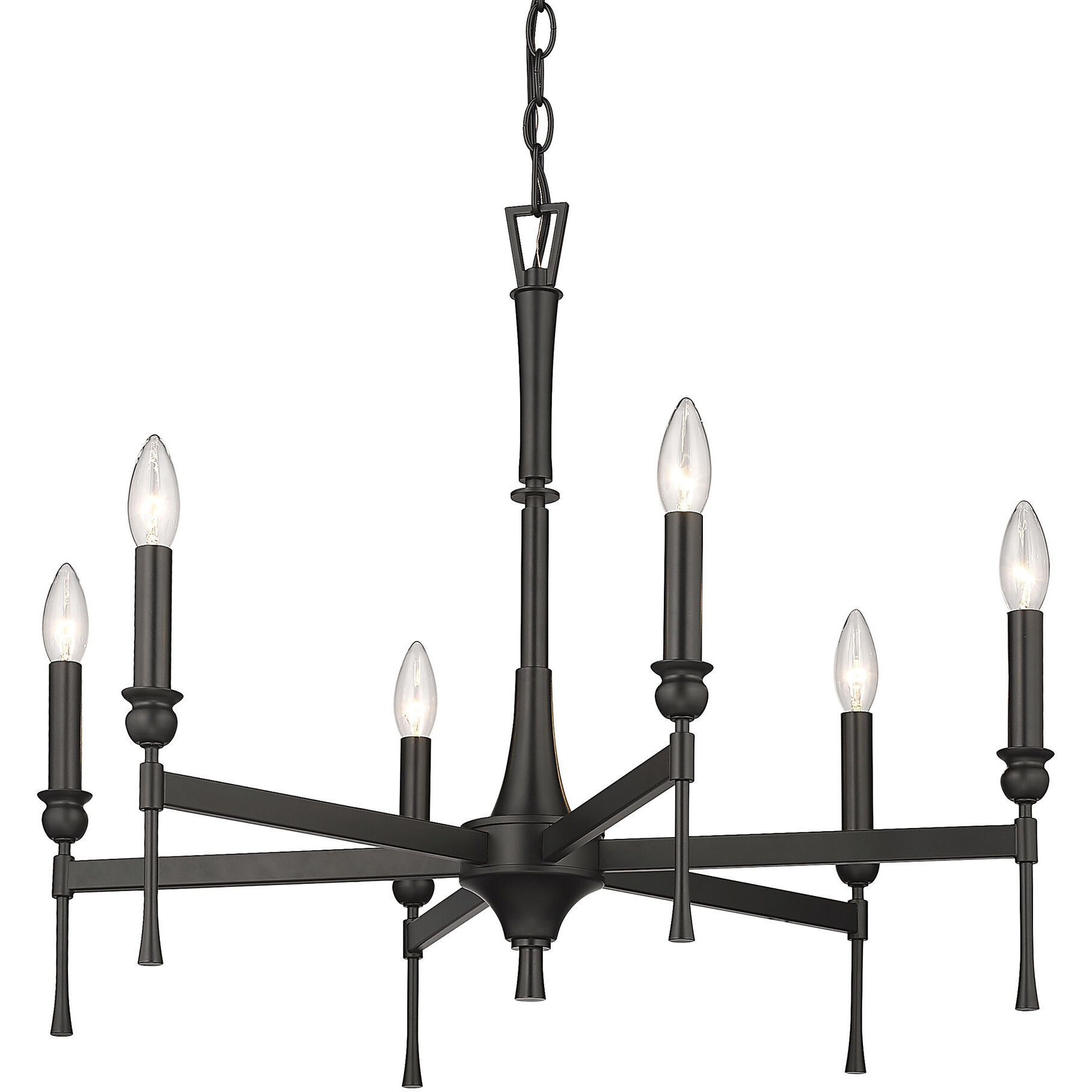 Landon 26 inch 60.00 watt Matte Black Chandelier Ceiling Light
