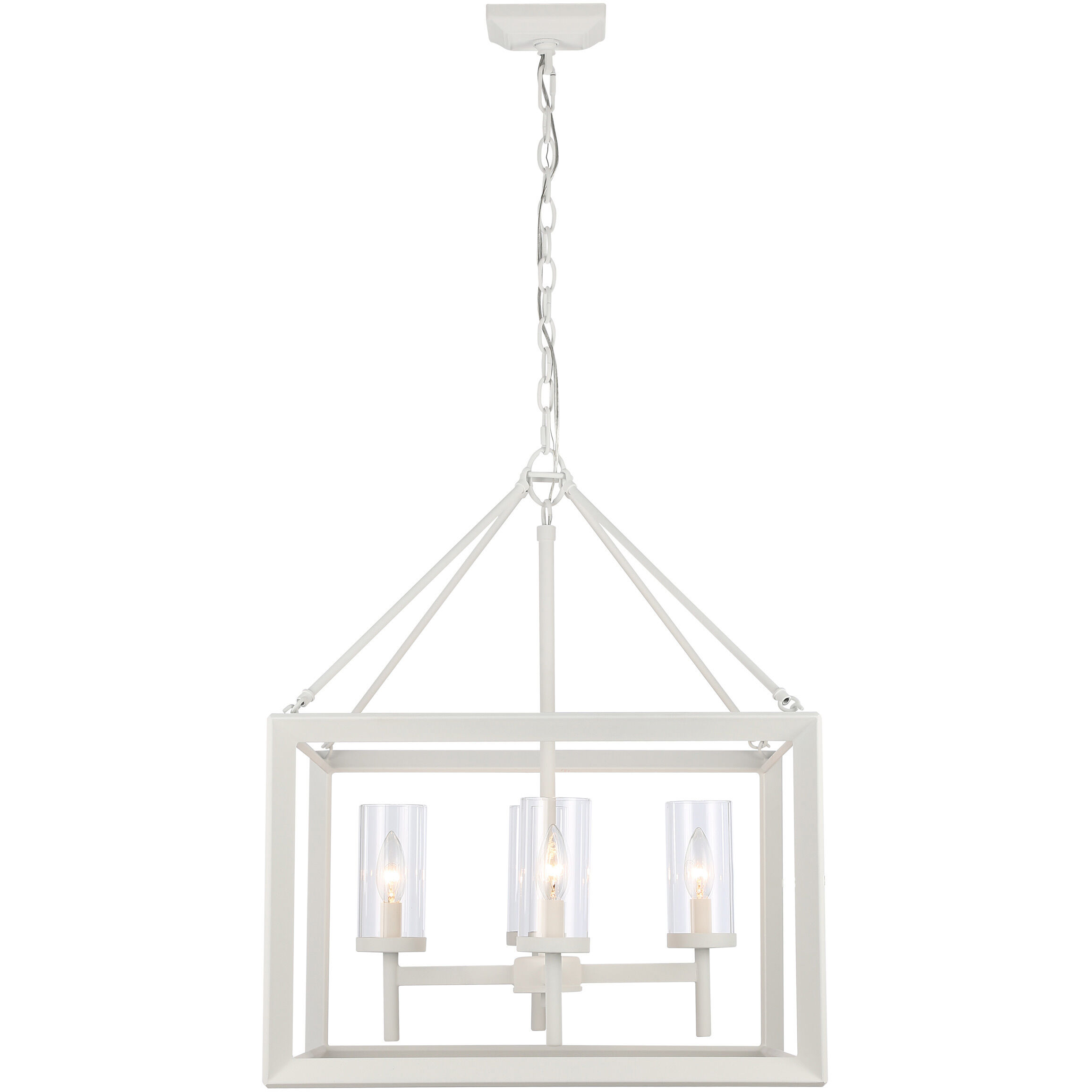 Smyth 4 Light 21 inch Natural White Chandelier Ceiling Light in Clear Glass