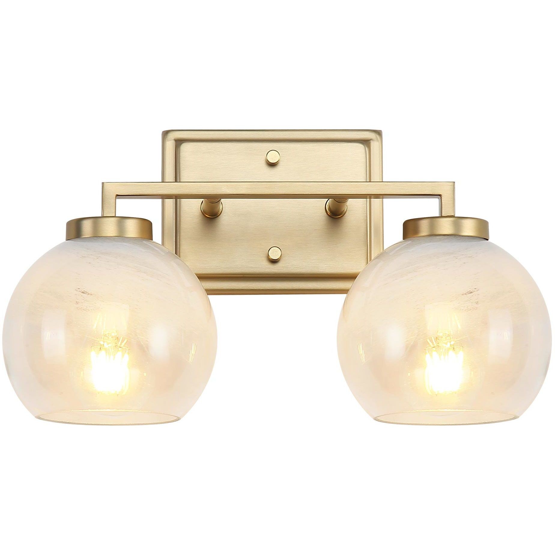 Yep Elliott Vanity Wall Light in Clear Glass, Brushed Champagne Brass