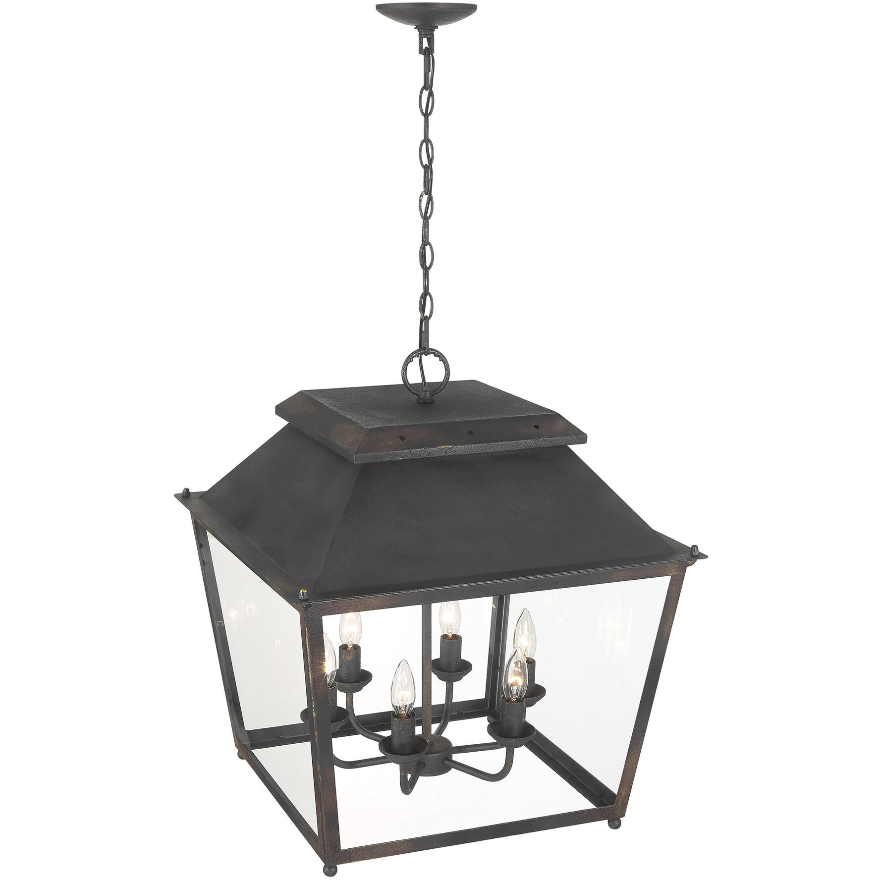 Abingdon Pendant Ceiling Light in Antique Black Iron