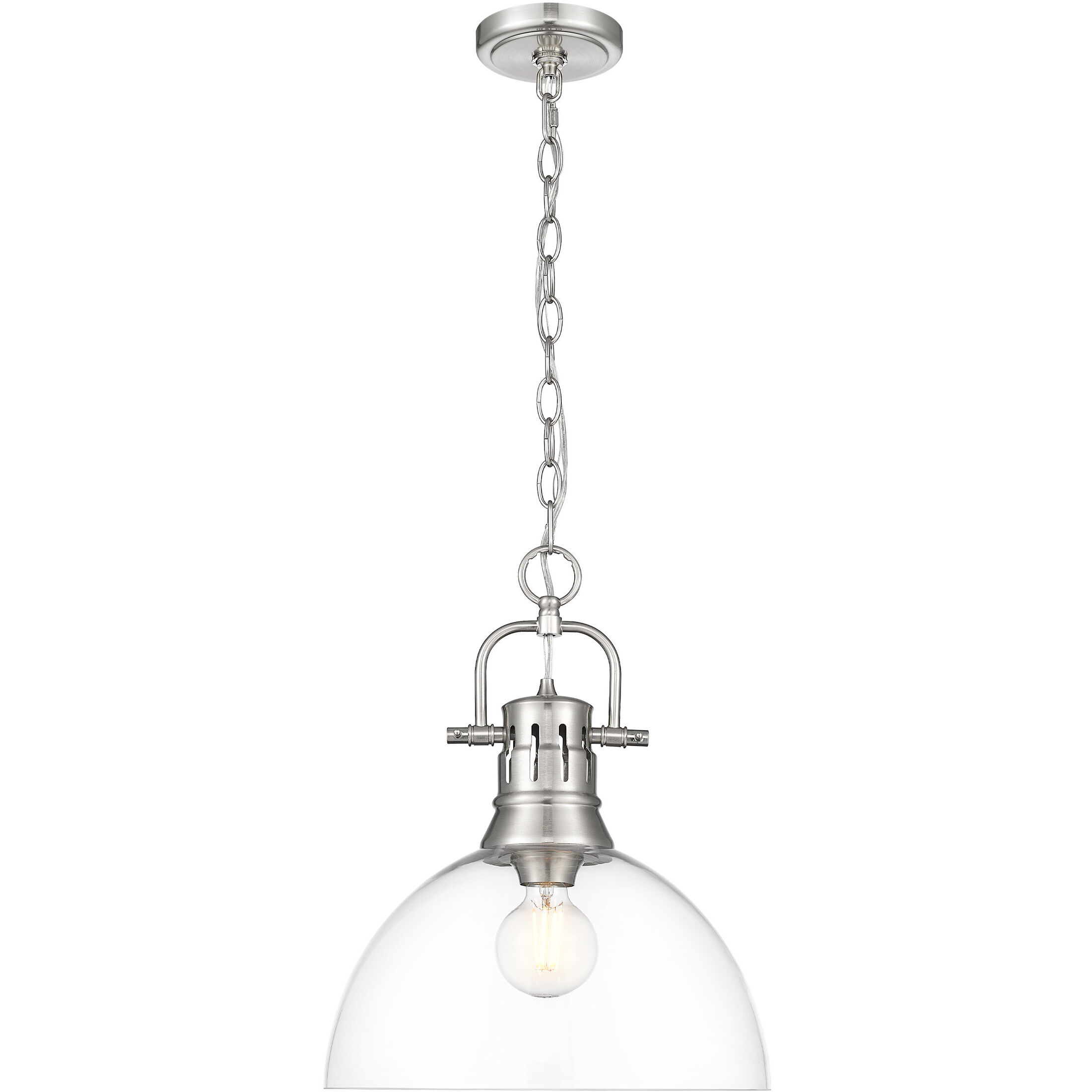 Yep Duncan 1 Light 14 inch Pewter Pendant Ceiling Light in Clear Glass