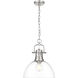 Yep Duncan 1 Light 14 inch Pewter Pendant Ceiling Light in Clear Glass