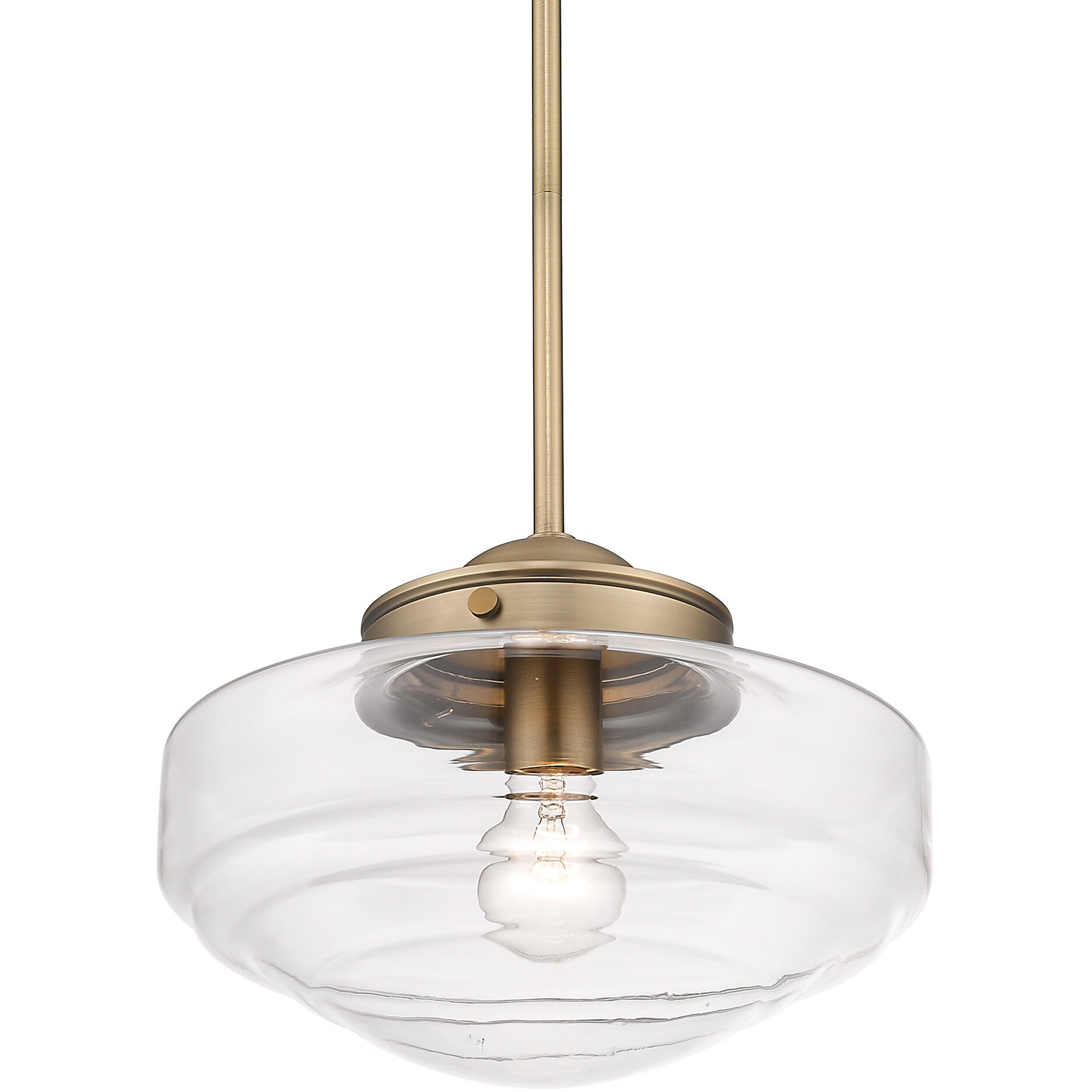 Ingalls 1 Light 12 inch Modern Brass Pendant Ceiling Light in Clear Glass, Medium