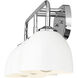 Zoey 3 Light 24.5 inch Chrome Bath Vanity Light Wall Light in Matte White