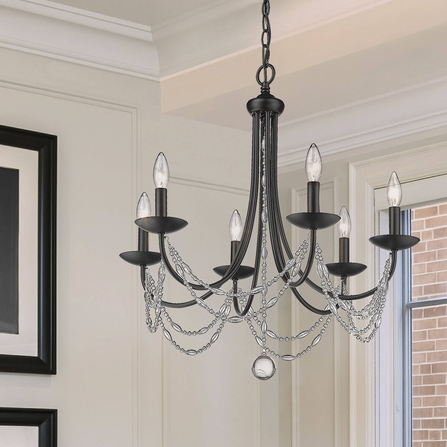 Mirabella 25 inch 60.00 watt Matte Black Chandelier Ceiling Light in No Shade