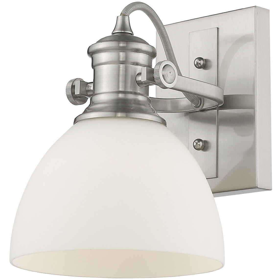 Yep Hines Vanity Wall Light in Pewter, Opal Glass