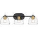 Roxie Vanity Wall Light in Matte Black/Brushed Champagne Brass