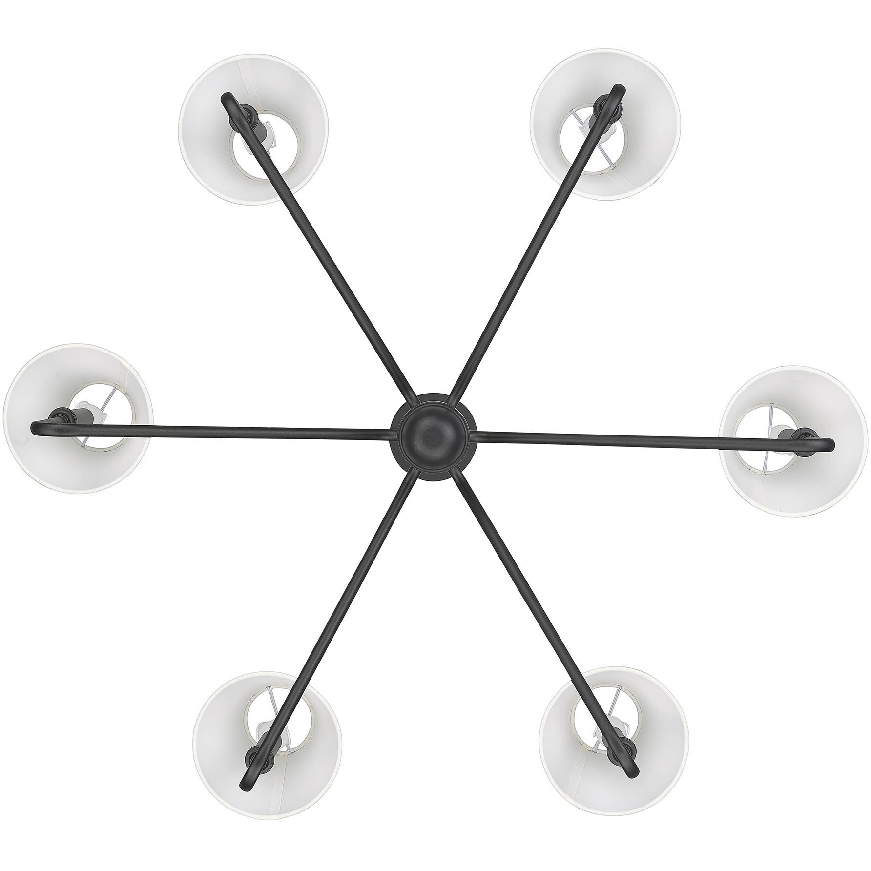 Yep Kennedy 6 Light 29.75 inch Natural Black Chandelier Ceiling Light in Ivory Linen