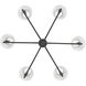 Yep Kennedy 6 Light 29.75 inch Natural Black Chandelier Ceiling Light in Ivory Linen