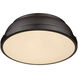 Duncan 2 Light 14 inch Rubbed Bronze Flush Mount Ceiling Light, Damp