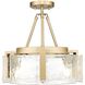 Aenon 3 Light 16.5 inch Brushed Champagne Brass Semi-Flush Mount Ceiling Light