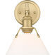 Orwell 1 Light 9 inch Brushed Champagne Bronze Bath Vanity Wall Light in Opal Glass