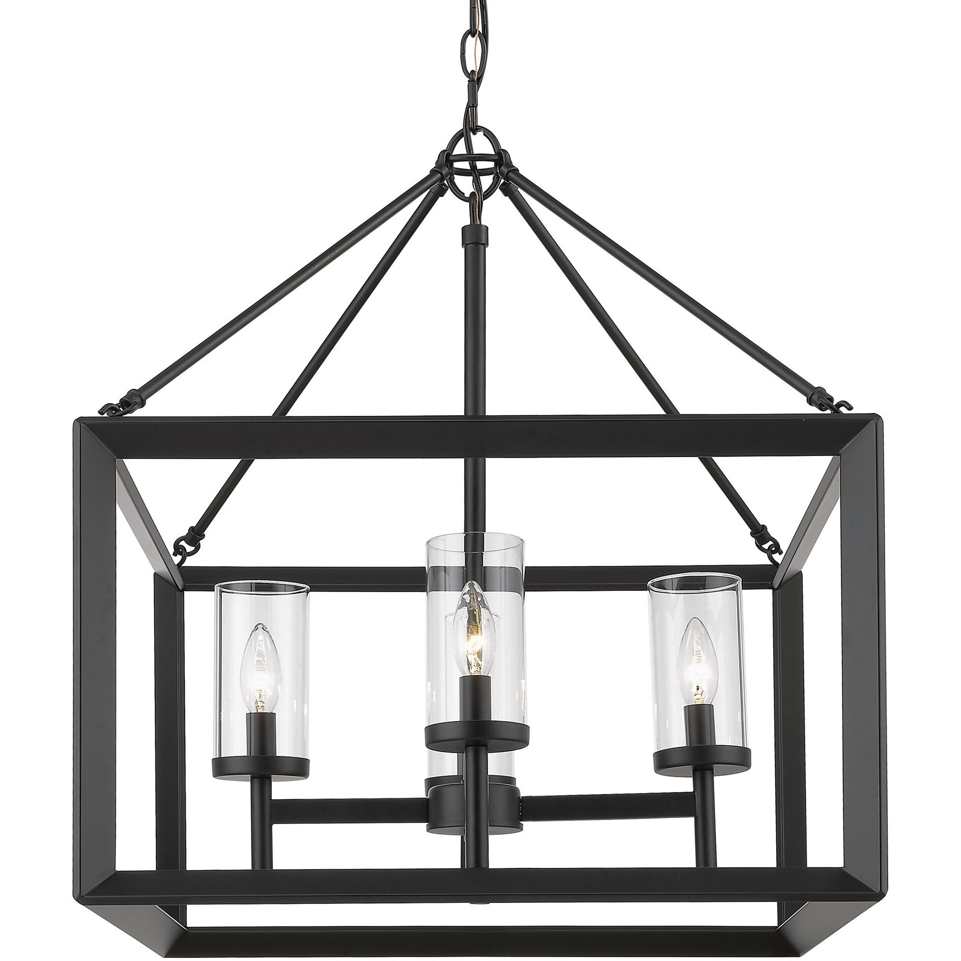 Smyth 21 inch 60.00 watt Matte Black Chandelier Ceiling Light in Clear Glass