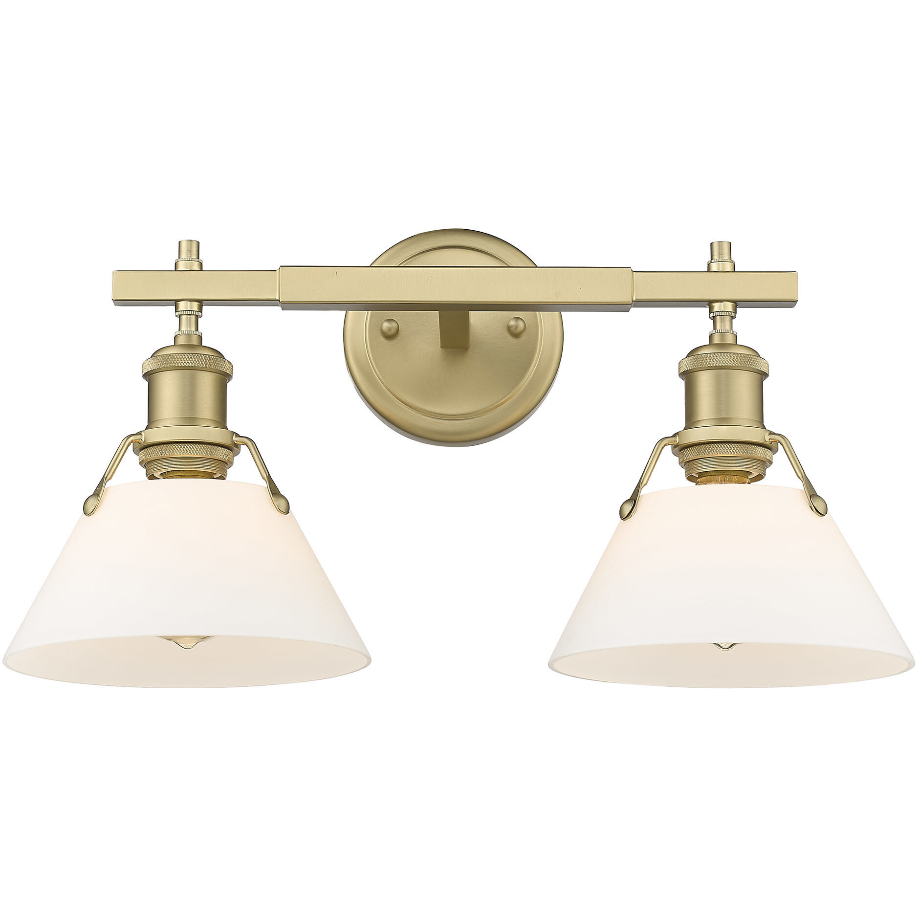 Yep Orwell Vanity Wall Light in Opal Glass, Brushed Champagne Brass