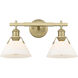 Yep Orwell Vanity Wall Light in Opal Glass, Brushed Champagne Brass