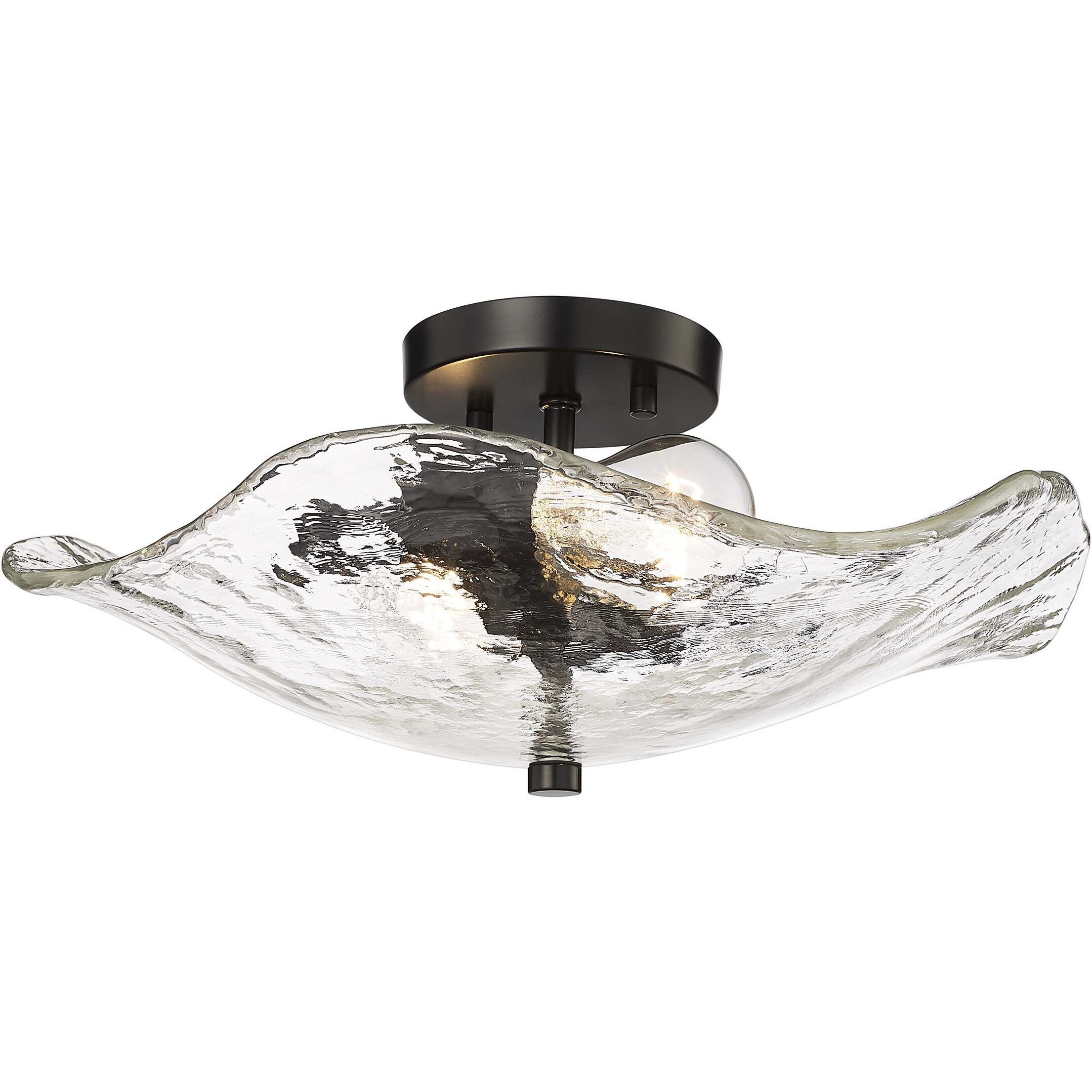 Samara 2 Light 15.38 inch Matte Black Semi-Flush Mount Ceiling Light