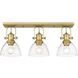 Hines 3 Light 25 inch Semi-flush Ceiling Light in Seeded Glass, Brushed Champagne Bronze 