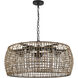 Piper 5 Light 27.5 inch Natural Black Outdoor Pendant