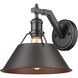 Orwell 1 Light 10 inch Matte Black Wall Sconce Wall Light in Rubbed Bronze, Damp