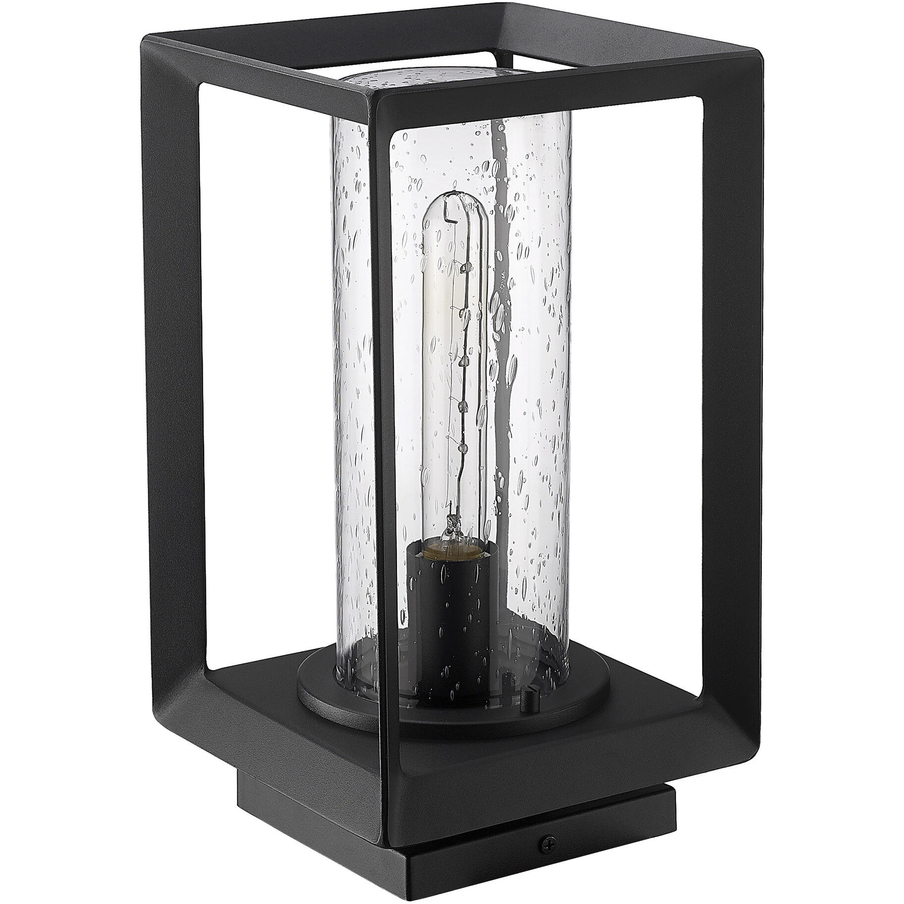 Smyth 1 Light 7.5 inch Natural Black Outdoor Pier Mount in Seeded Glass