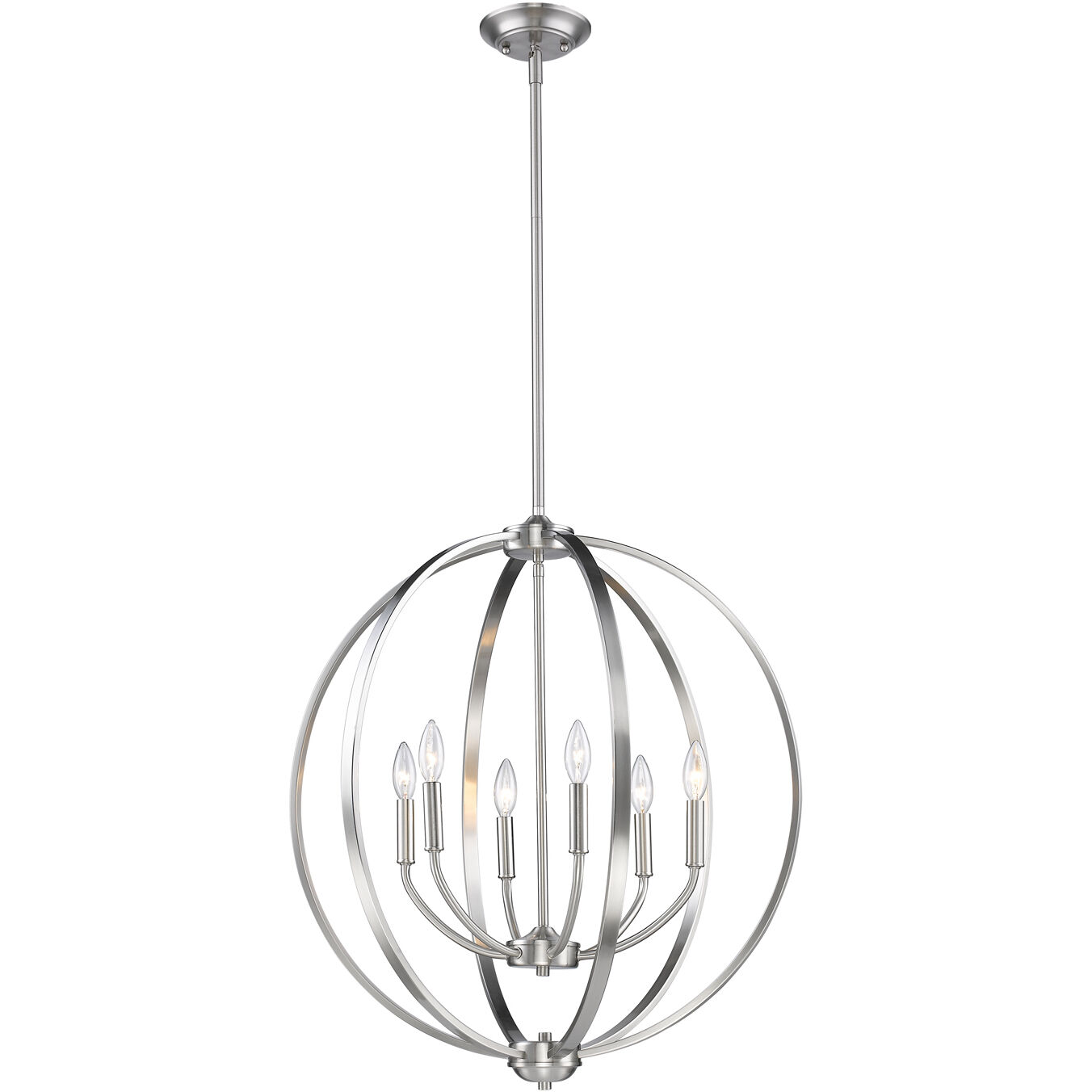 Colson 6 Light 26 inch Pewter Chandelier Ceiling Light in No Shade