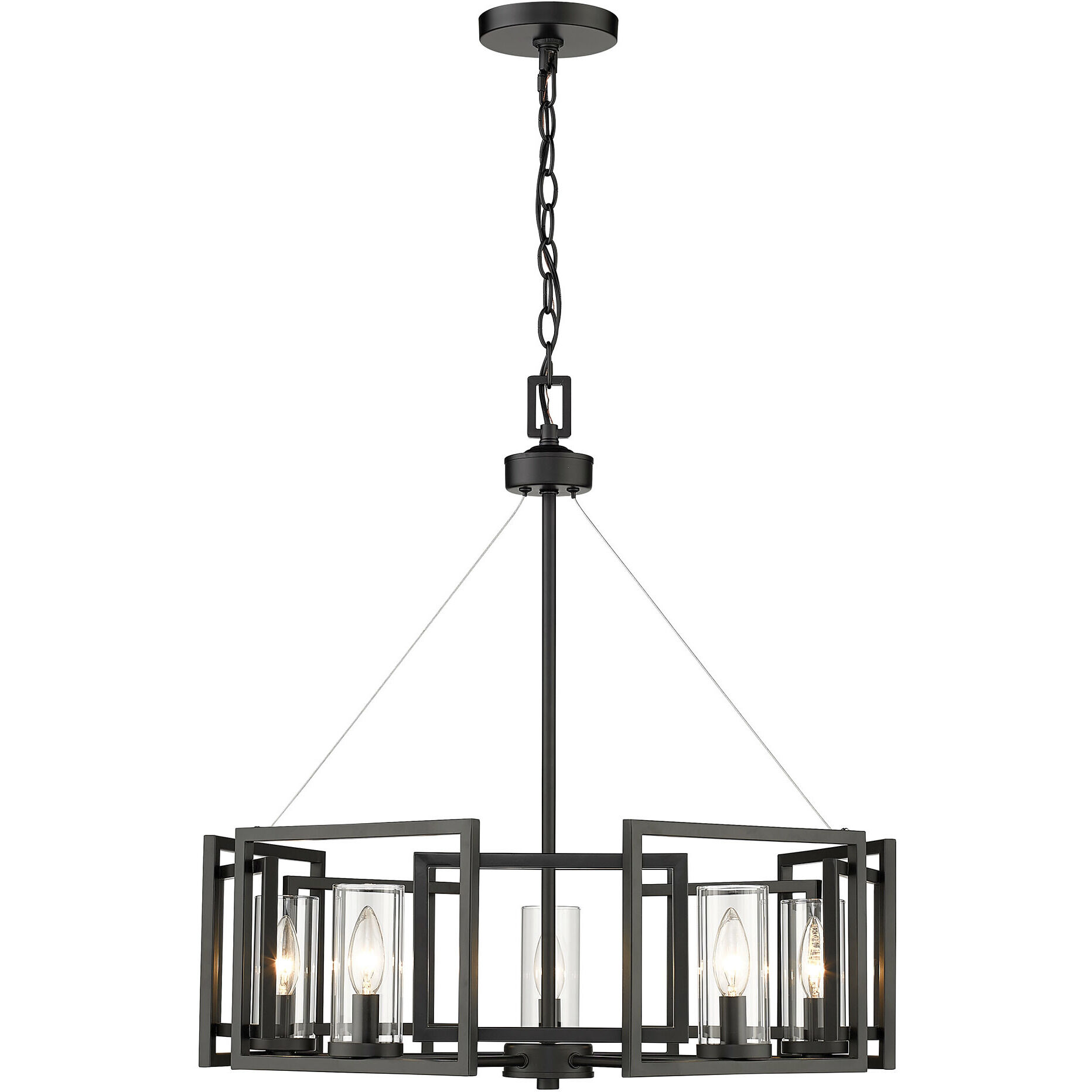 Marco 5 Light 24.5 inch Matte Black Chandelier Ceiling Light