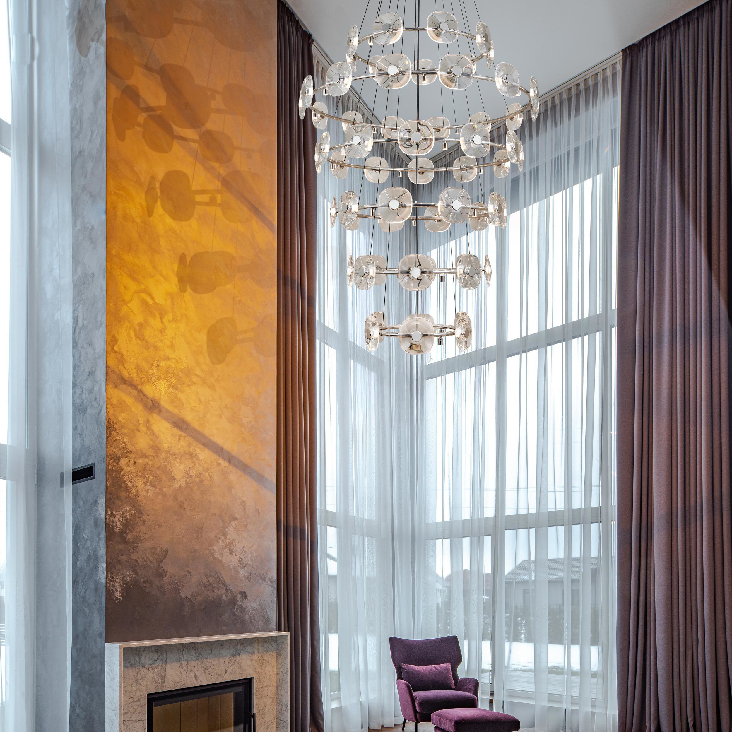 Ziva Celestia 57 inch 4.00 watt Chrome Chandelier Ceiling Light, 6 Tier