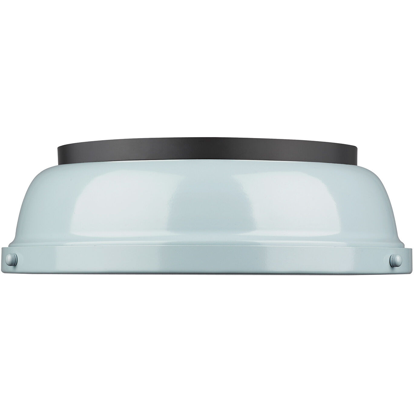 Yep Duncan 2 Light 14 inch Matte Black Flush Mount Ceiling Light in Seafoam, Damp