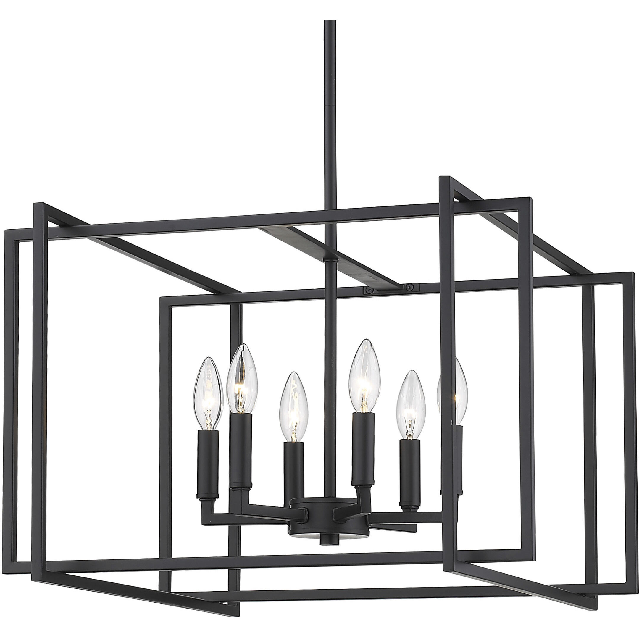 Tribeca 21 inch 60.00 watt Matte Black Chandelier Ceiling Light in Matte Black/Matte Black