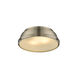 Duncan 2 Light 14 inch Aged Brass Flush Mount Ceiling Light, Damp