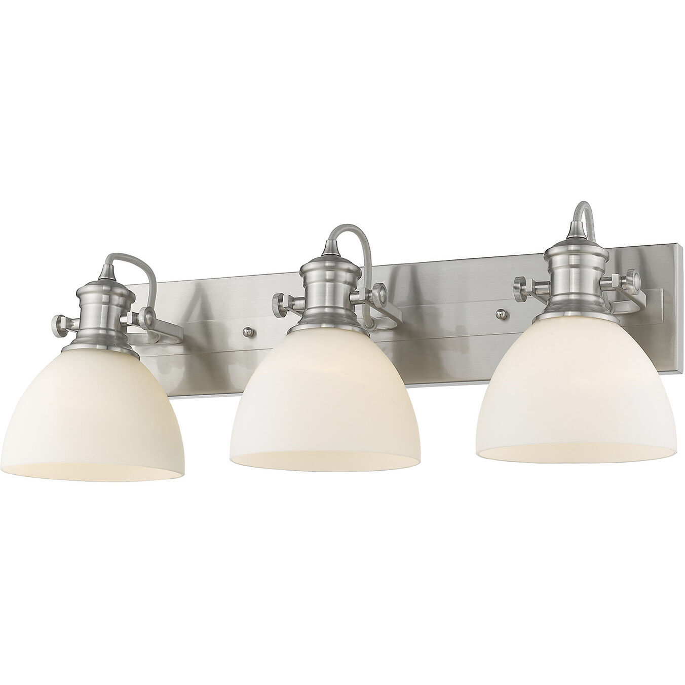 Yep Hines Vanity Wall Light in Pewter, Opal Glass