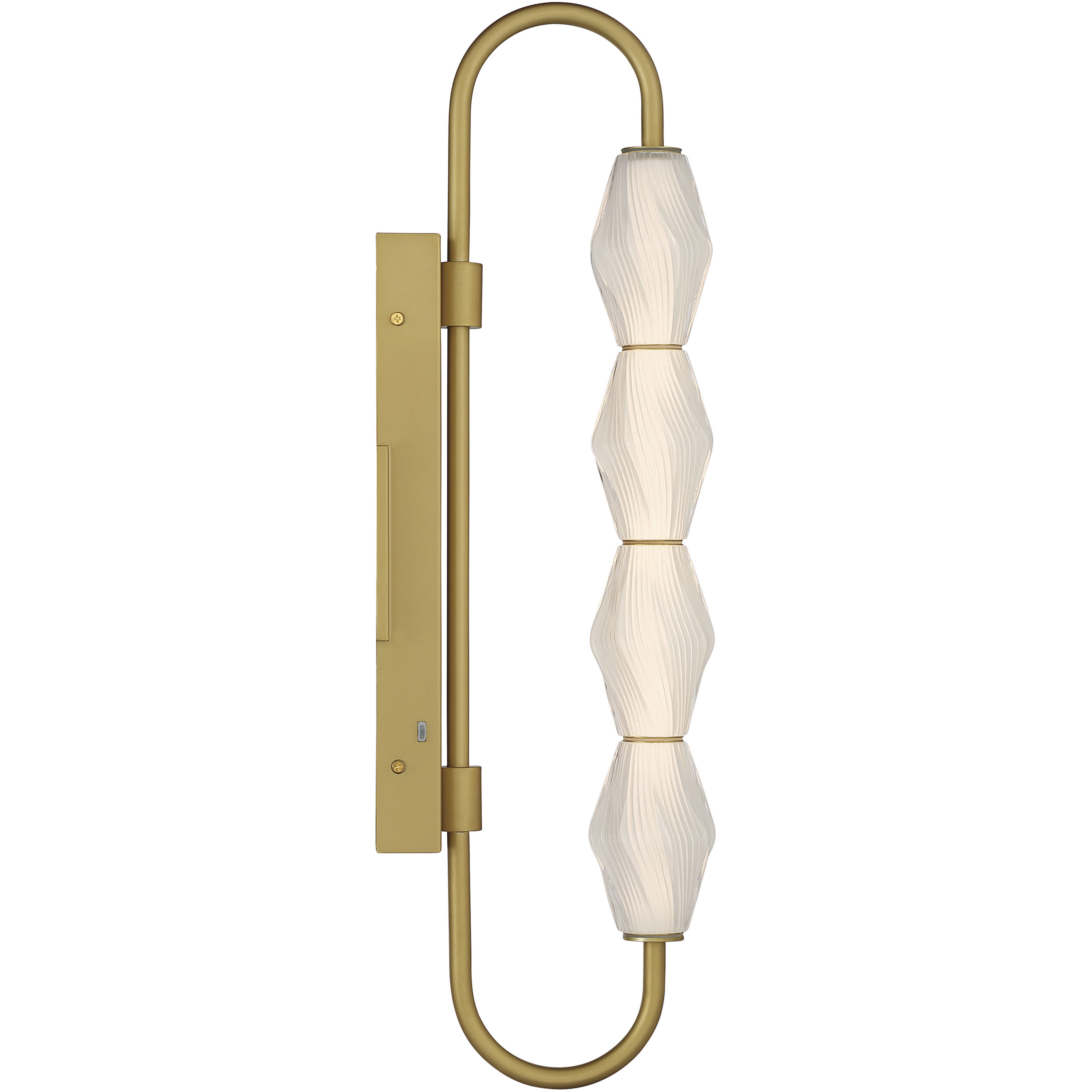 Geode 4 Light 27 inch Satin Brushed Gold Outdoor Wall Light