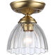 Audra 1 Light 6.88 inch Brushed Champagne Brass Semi-Flush Mount Ceiling Light