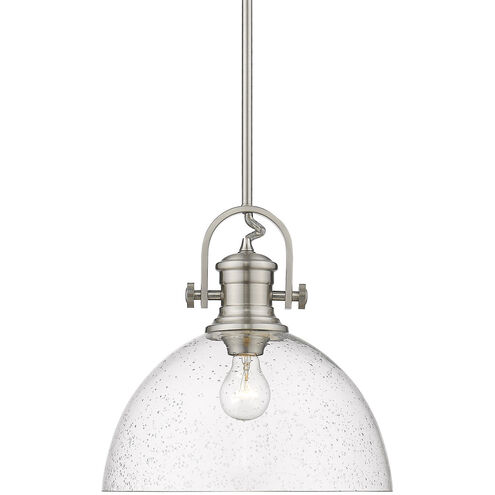 Hines 1 Light 14 inch Pewter Pendant Ceiling Light in Seeded Glass, Large