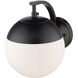 Dixon 1 Light 8 inch Matte Black Wall Sconce Wall Light, Damp