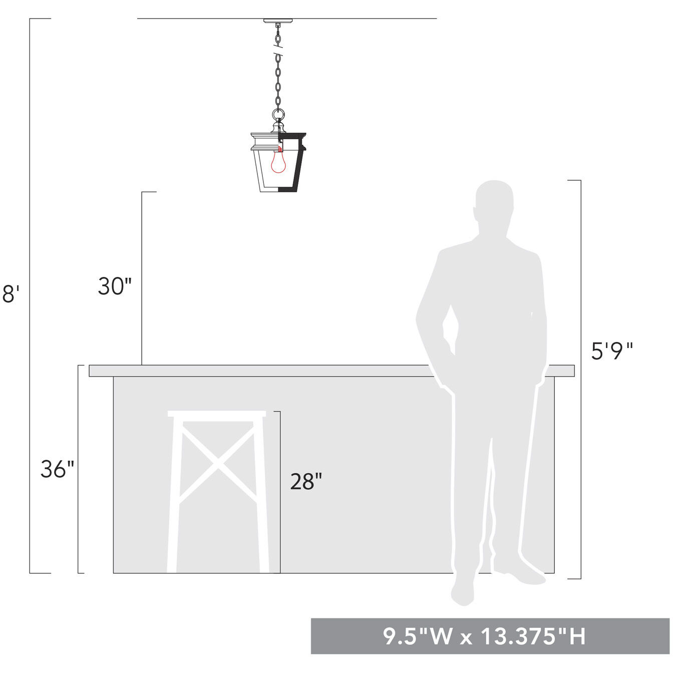 Haiden 1 Light 9.5 inch Burnished Chestnut Pendant Ceiling Light