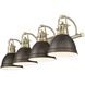 Yep Duncan Vanity Wall Light in Aged Brass, Rubbed Bronze