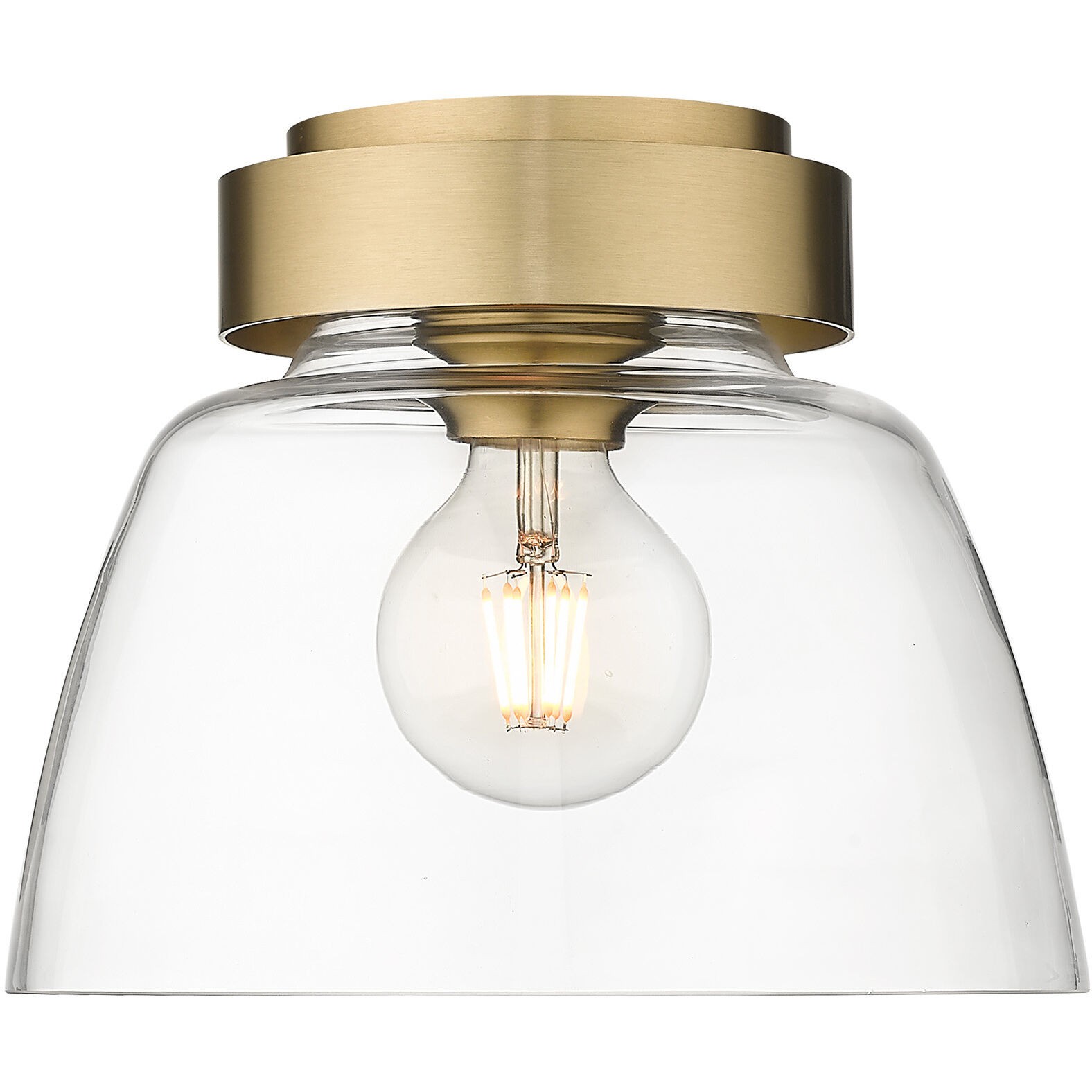 Remy 1 Light 10 inch Brushed Champagne Brass Flush Mount Ceiling Light