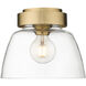 Remy 1 Light 10 inch Brushed Champagne Brass Flush Mount Ceiling Light