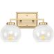 Elliott 2 Light 15.25 inch Brushed Champagne Bronze Vanity Light Wall Light in Alabaster