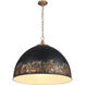 Alison 8 Light 27 inch Vintage Gold Pendant Ceiling Light in Weathered Black Iron