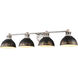 Kinsley 4 Light 39.38 inch Aged Galvanized Steel Bath Vanity Light Wall Light in Antique Black Iron