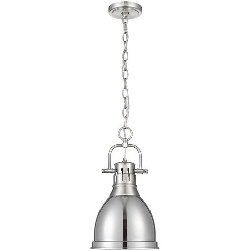 Duncan 1 Light 8.88 inch Pewter Pendant Ceiling Light in Chrome, Small