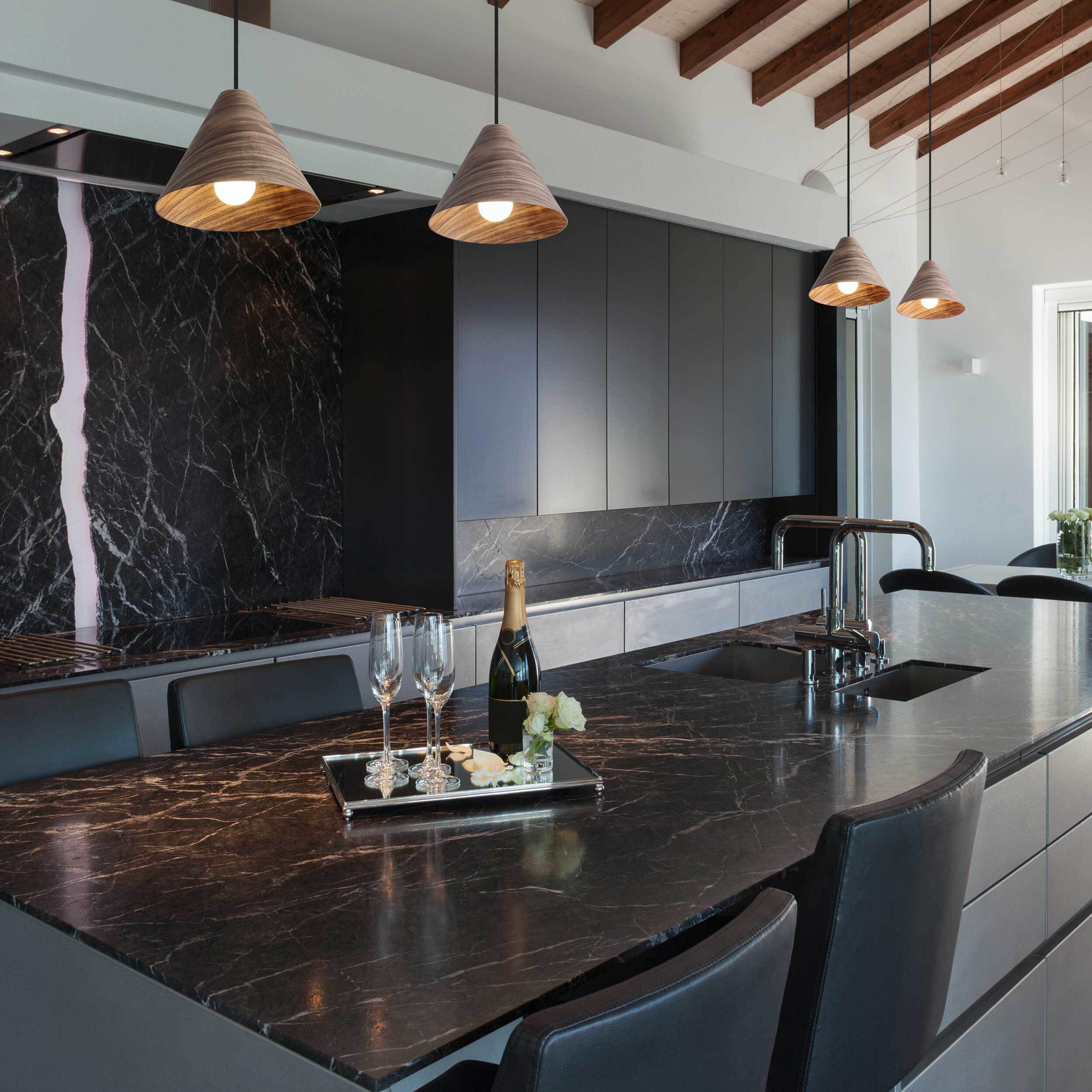 Conique Pendant Ceiling Light in Dark Walnut