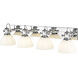 Yep Hines Vanity Wall Light in Chrome, Opal Glass