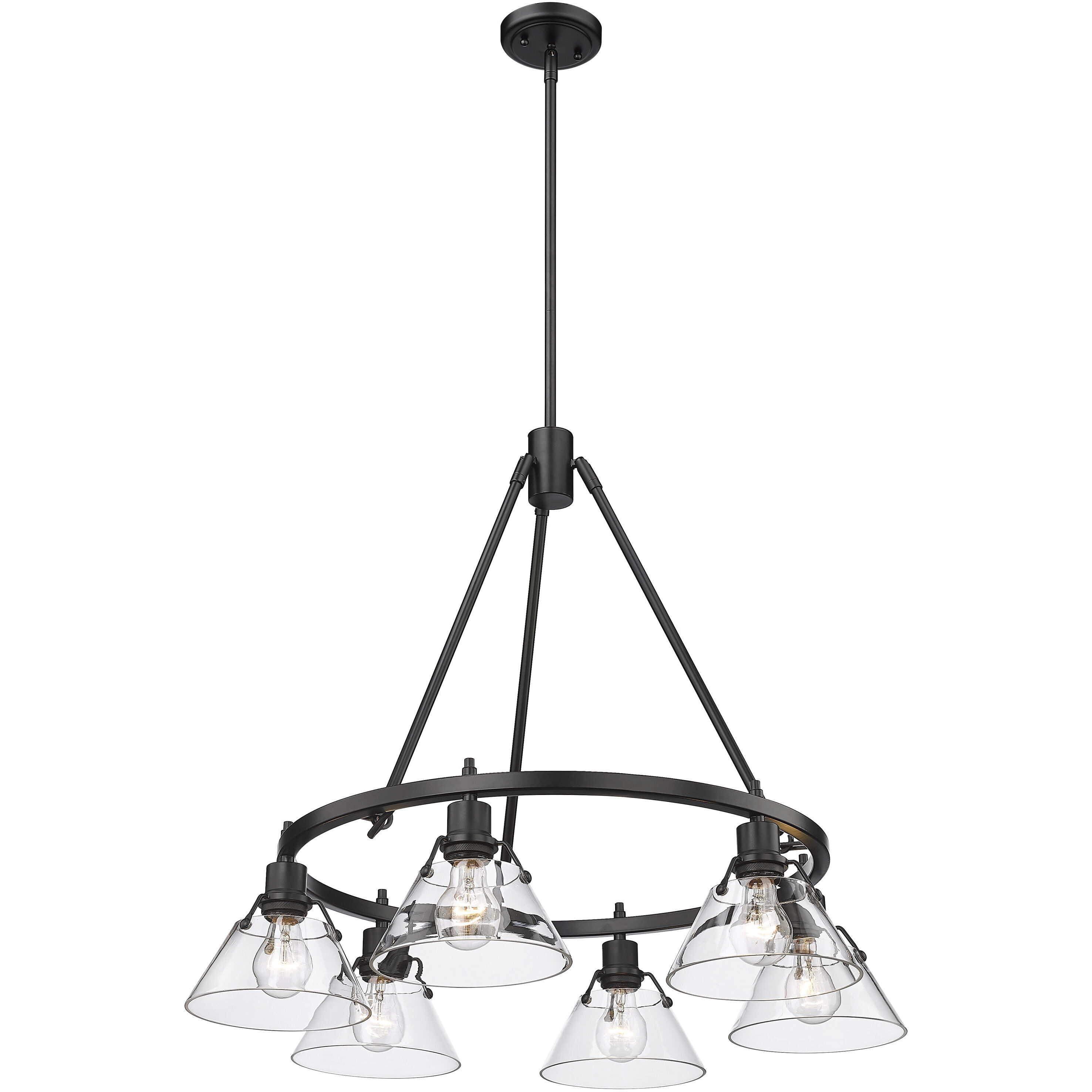 Yep Orwell 29 inch 60.00 watt Matte Black Chandelier Ceiling Light in Clear Glass