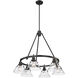 Yep Orwell 29 inch 60.00 watt Matte Black Chandelier Ceiling Light in Clear Glass