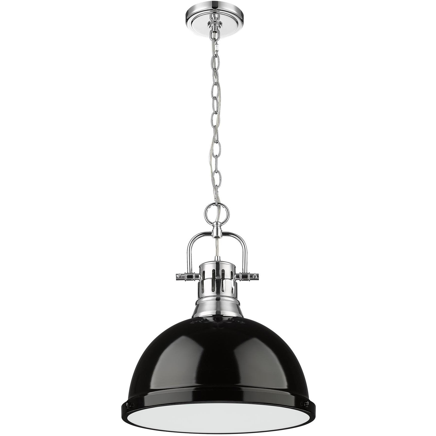 Yep Duncan 1 Light 14 inch Chrome Pendant Ceiling Light in Black, Large