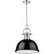 Yep Duncan 1 Light 14 inch Chrome Pendant Ceiling Light in Black, Large